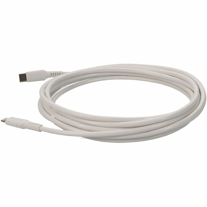 White USB-C to Lightning cable showing full length with both connector ends visible