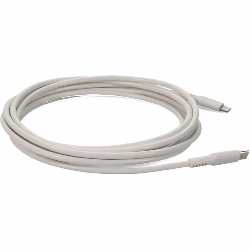 Extended view of white USB-C to Lightning cable showing full length