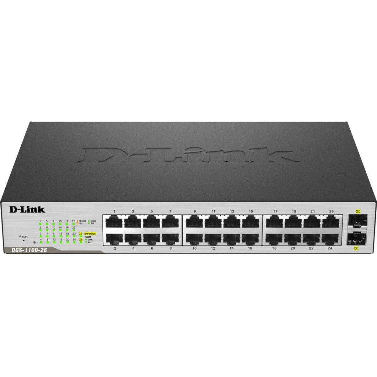 Conmutador EasySmart Gigabit de 26 Puertos D-Link (DGS-1100-26MP)