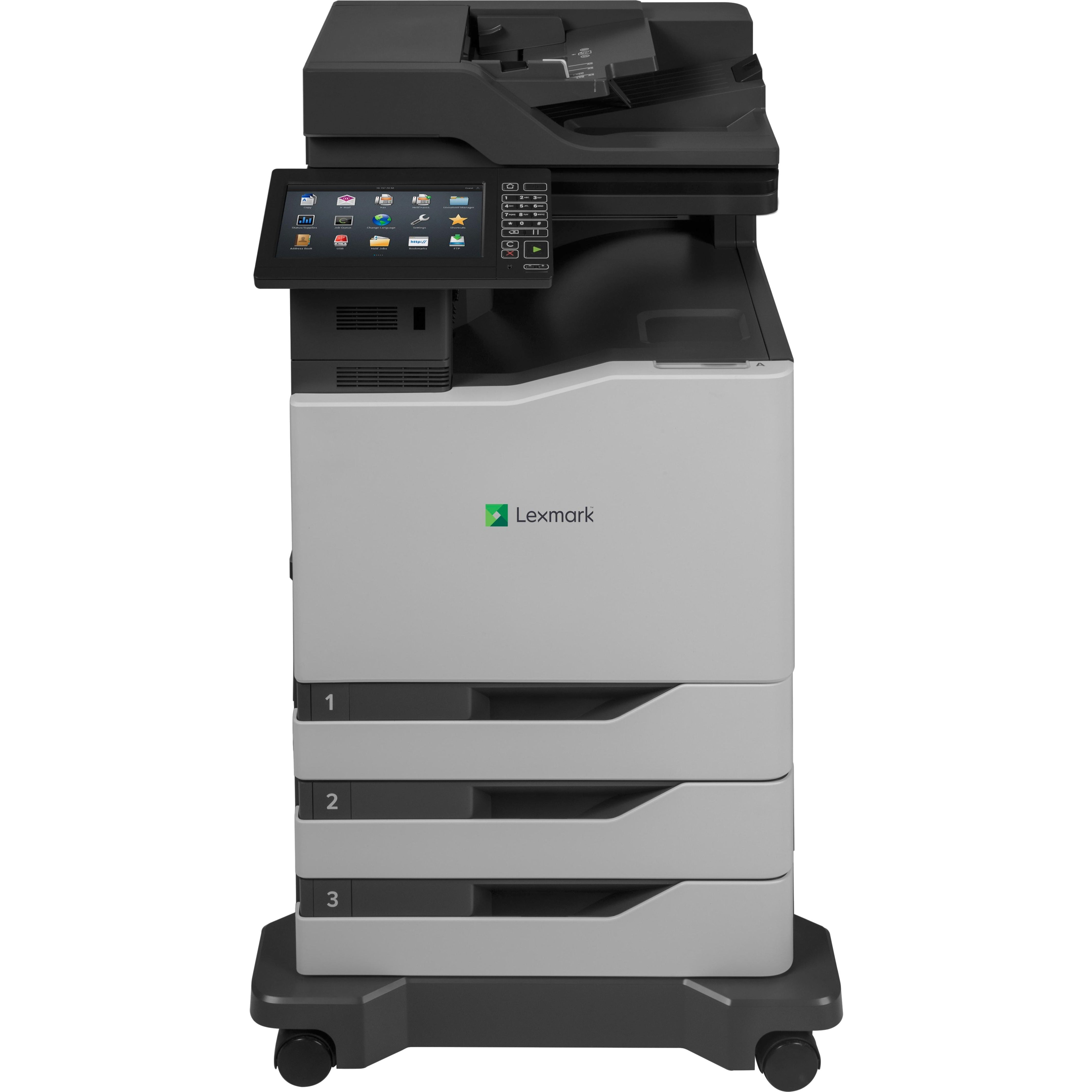 Lexmark 42K0041 CX825dte Farve Laser Multifunktion Printer Med Harddisk Automatisk Duplex Udskrivning 55 sider pr. minut 1200 x 1200 dpi.