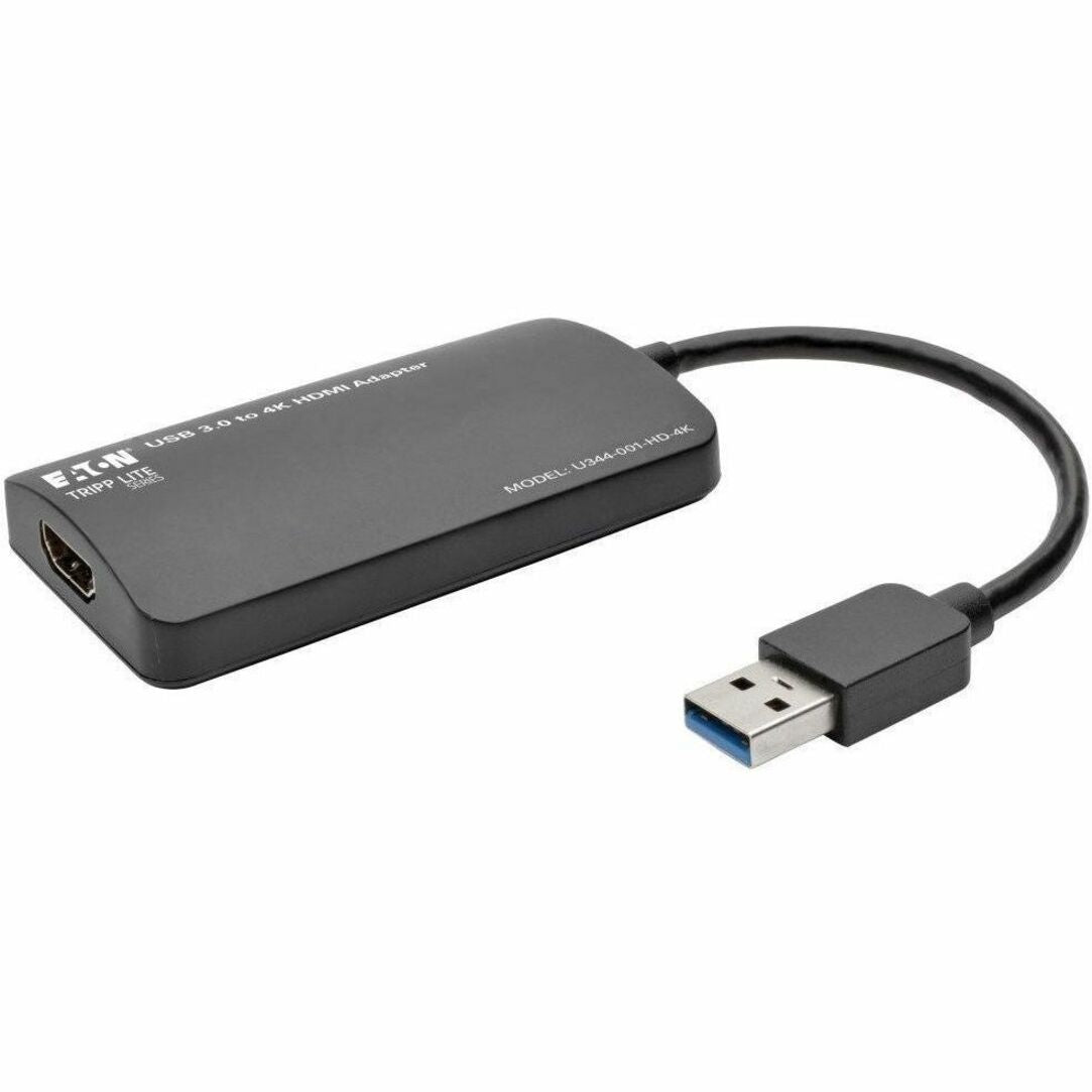 Tripp Lite USB 3.0 to HDMI adapter showing the device profile with USB and HDMI ports-alternate-image1