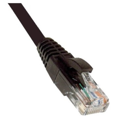 Close-up view of Weltron Cat.6 network cable RJ-45 connector with snagless boot and transparent tip-alternate-image1