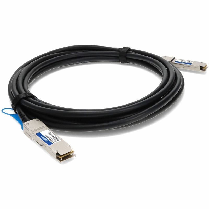 Side view of QSFP+ cable highlighting connector compatibility