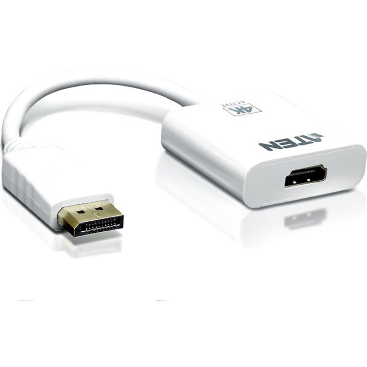 Aten DisplayPort to 4K HDMI Active Adapter - DisplayPort/HDMI for Audio/Video Device, TV - 1 Pack - 1 x DisplayPort Male Digital Audio/Video - 1 x HDMI Female Digital Audio/Video (VC986)