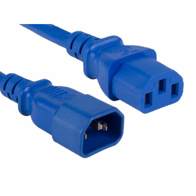 ENET C13 to C14 2ft Blue Power Extension Cord / Cable 250V 18 AWG 10A NEMA IEC-320 C13 to IEC-320 C14 2' (C13C14-BL-2F-ENC)