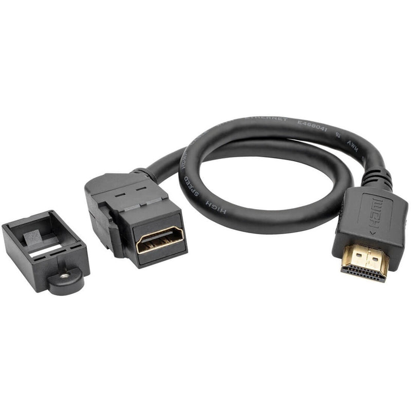 Tripp Lite HDMI extension cable with gold-plated connectors and mounting bracket