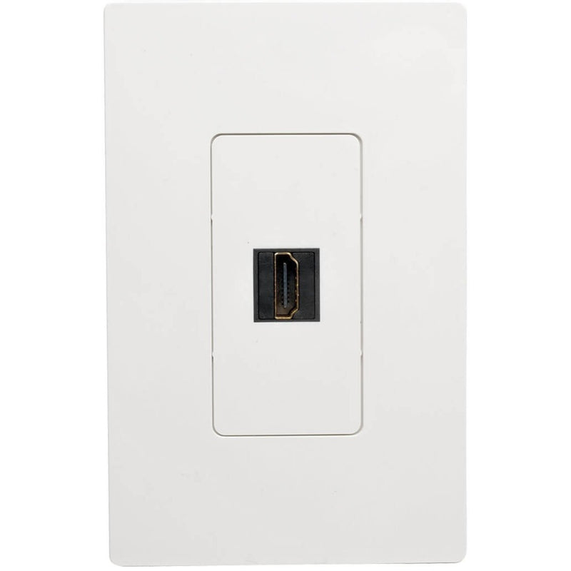 White wall plate with HDMI port installed