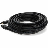 Coiled HDMI cable with visible cable management straps from side angle-alternate-image2