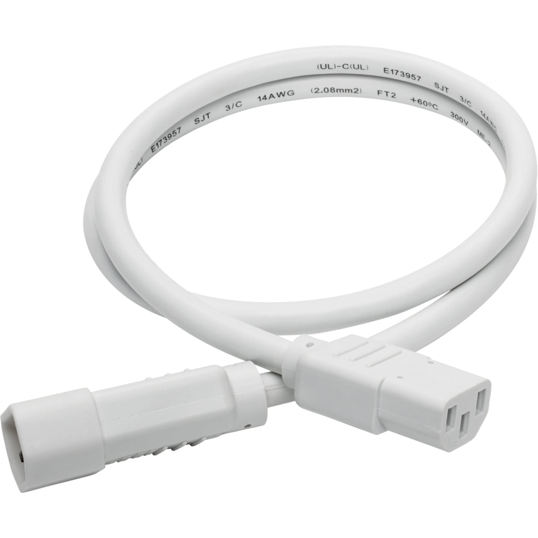 Tripp Lite de Eaton Cable de Extensión de Poder Resistente 15A 14 AWG (IEC-320-C14 a IEC-320-C13) Blanco (P005-003-AWH)