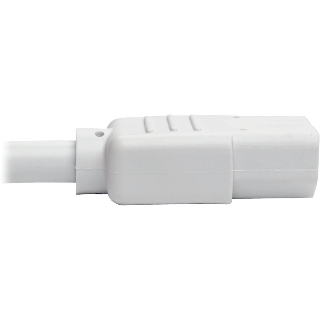 Side profile of white power cord connector showing ergonomic design-alternate-image4