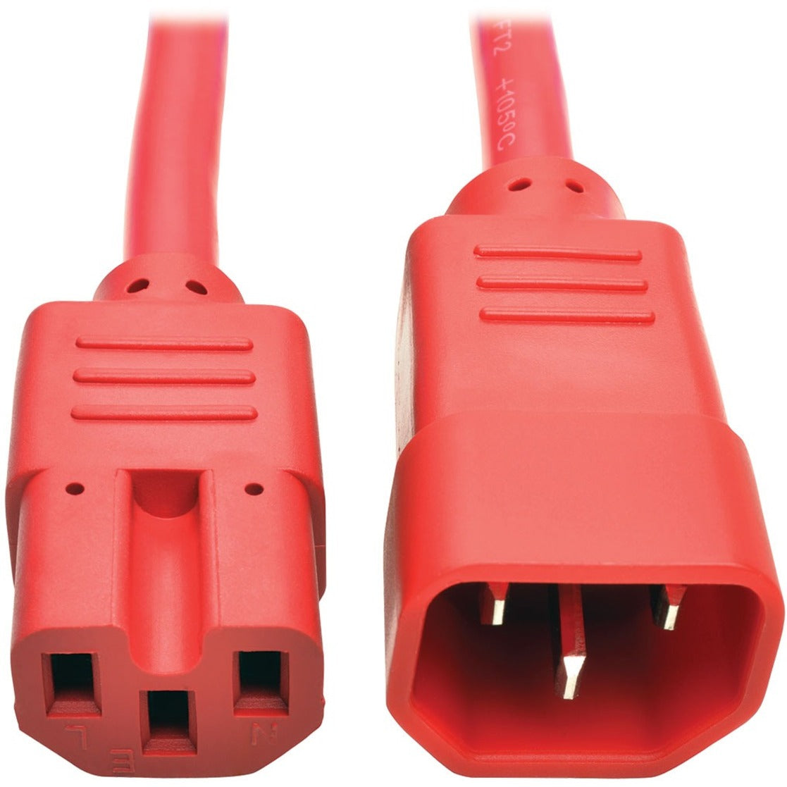 Tripp Lite by Eaton Heavy-Duty Computer Power Cord, 15A, 14 AWG (IEC-320-C14 to IEC-320-C15), Red, 2 (P018-002-ARD)