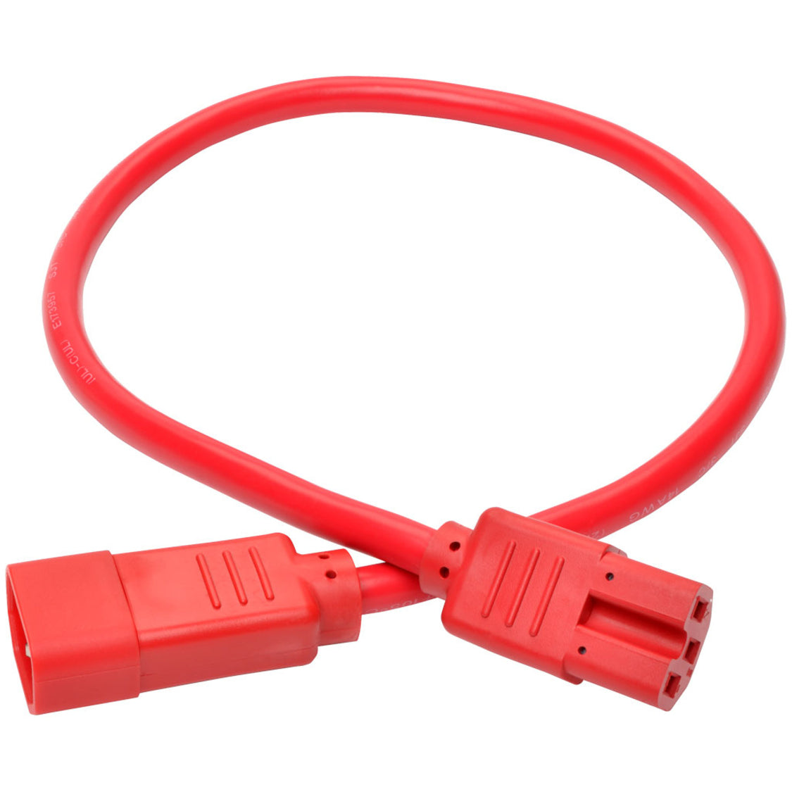 Tripp Lite by Eaton Heavy-Duty Computer Power Cord, 15A, 14 AWG (IEC-320-C14 to IEC-320-C15), Red, 2 (P018-002-ARD)