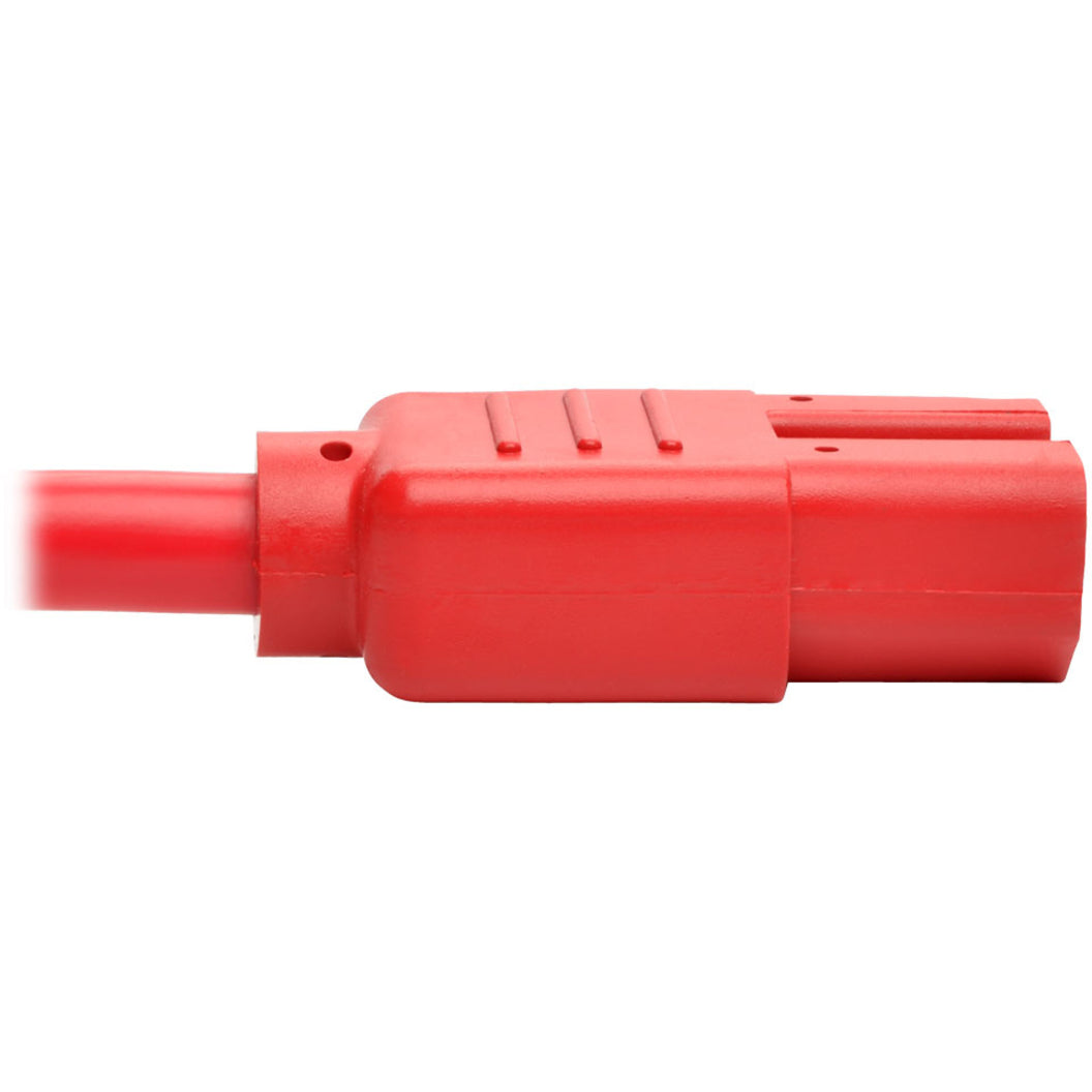 Tripp Lite by Eaton Heavy-Duty Computer Power Cord, 15A, 14 AWG (IEC-320-C14 to IEC-320-C15), Red, 2 (P018-002-ARD)