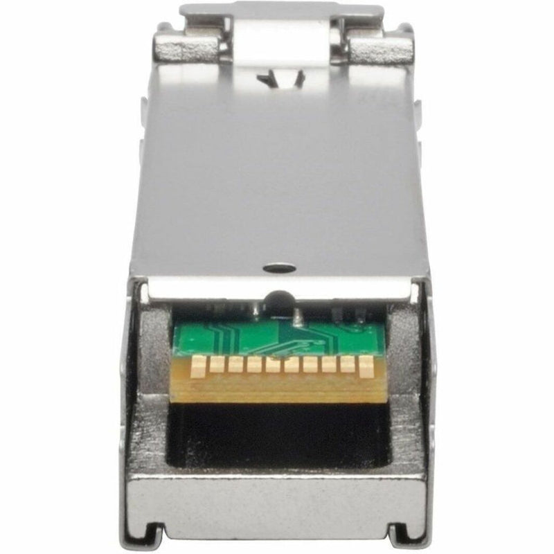 Internal circuit board view of N286-01GSX-MLC SFP transceiver showing diagnostic components