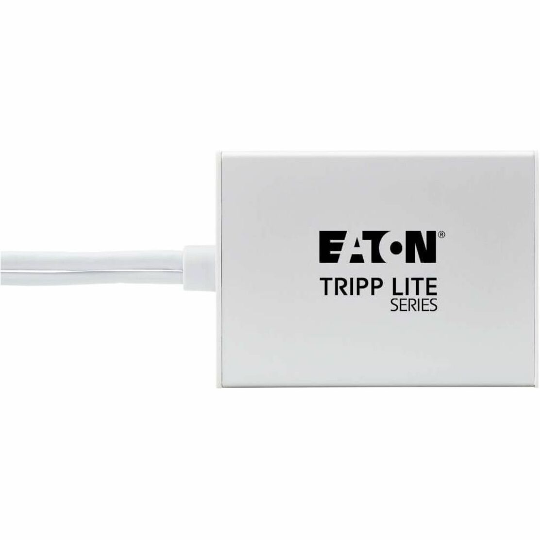 Close-up of Eaton Tripp Lite branding on silver converter housing-alternate-image7