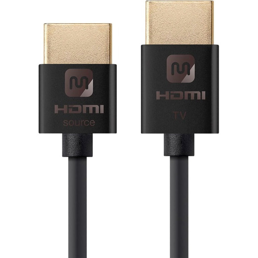 Close-up view of slim HDMI cable connectors showing source and TV labels with gold-plated terminals-alternate-image1