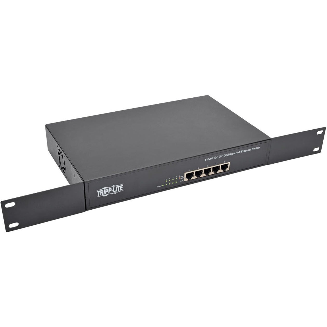 Tripp Lite của Eaton 5 Cổng Gigabit Ethernet Switch Gắn Rack Không Quản Lý với PoE Kim Loại 1U (NG5POE)