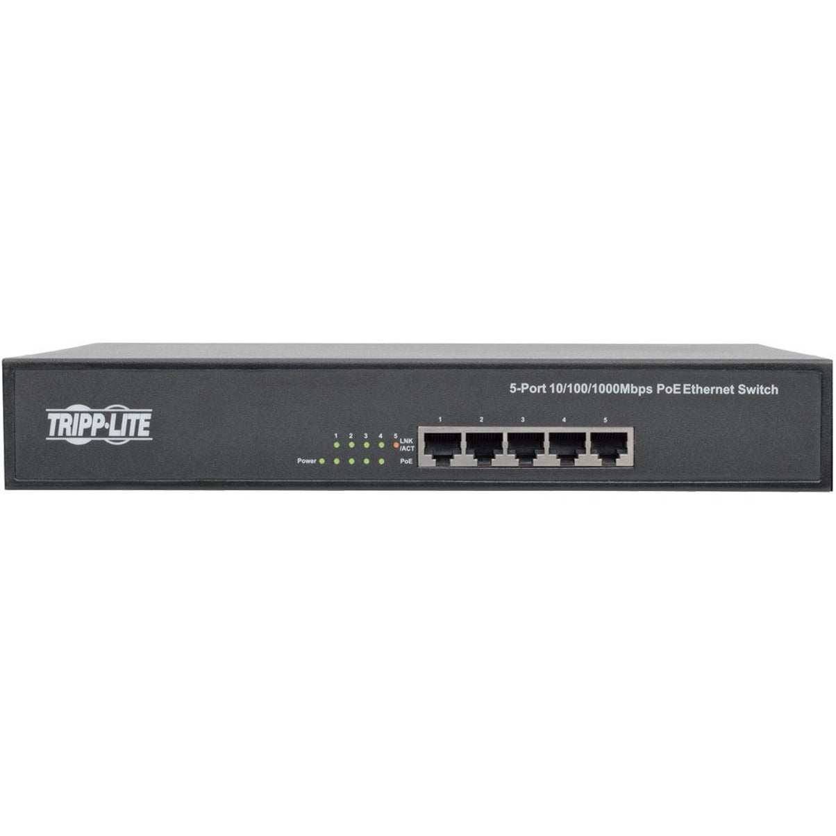 Tripp Lite của Eaton 5 Cổng Gigabit Ethernet Switch Gắn Rack Không Quản Lý với PoE Kim Loại 1U (NG5POE)