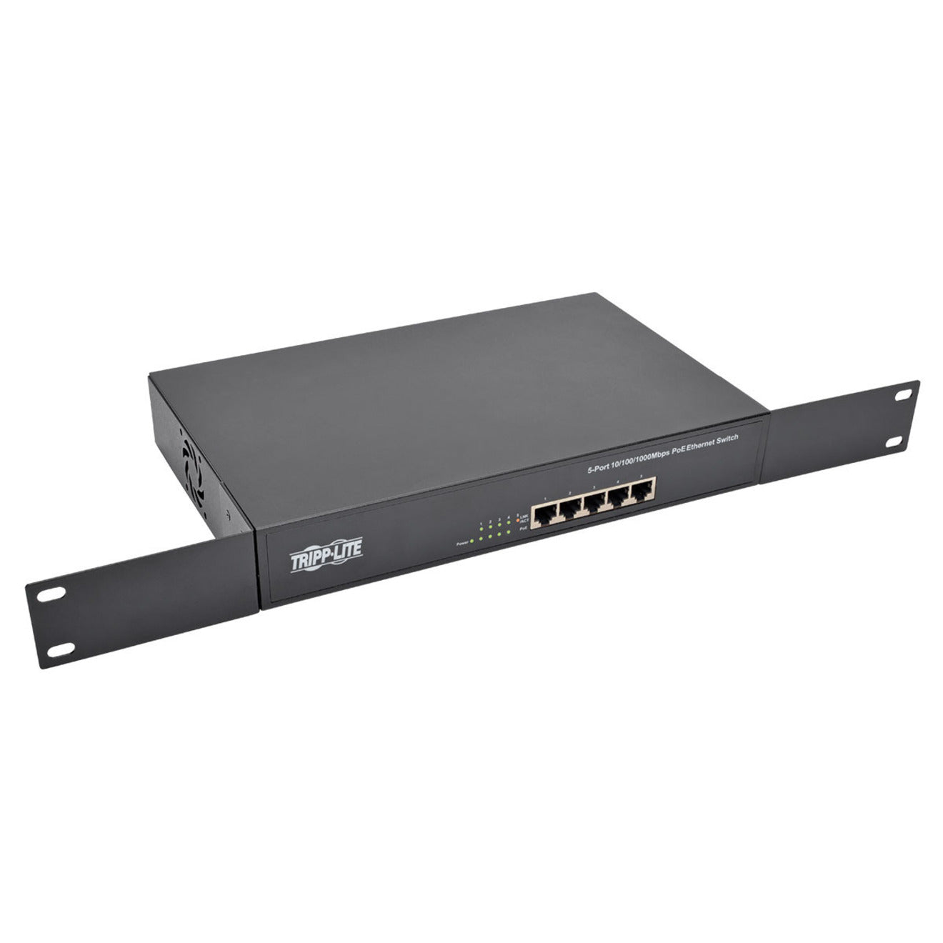 Tripp Lite của Eaton 5 Cổng Gigabit Ethernet Switch Gắn Rack Không Quản Lý với PoE Kim Loại 1U (NG5POE)