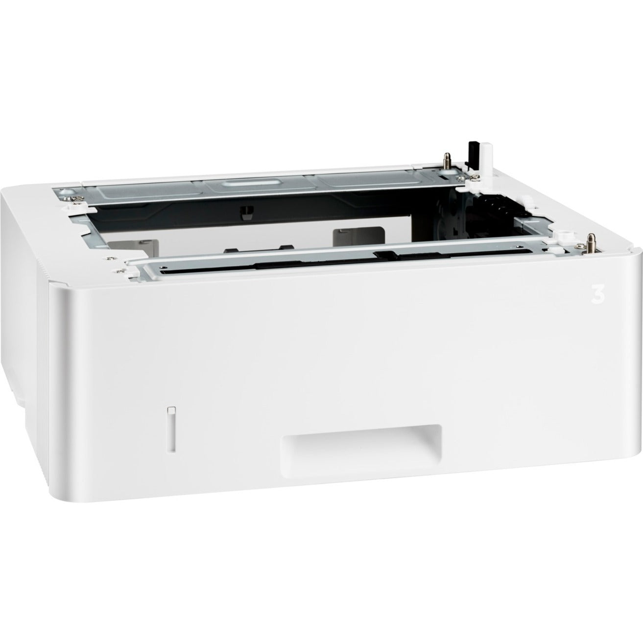 HP LaserJet Pro 550-Sheet Feeder Tray in white showing front-loading paper drawer design with integrated mounting hardware-alternate-image1