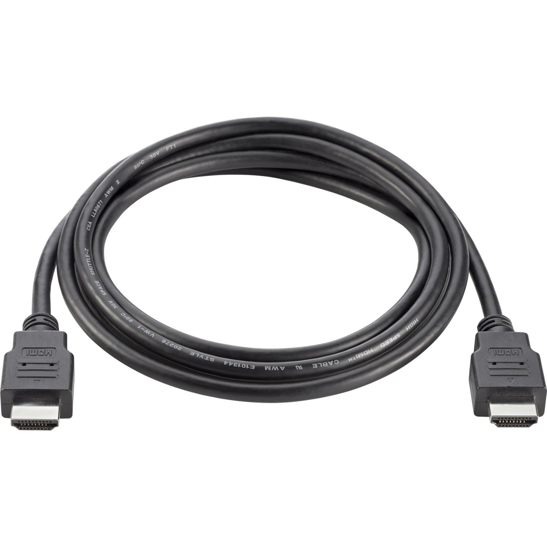 HP 6-foot black HDMI cable with gold-plated male connectors on both ends-alternate-image1