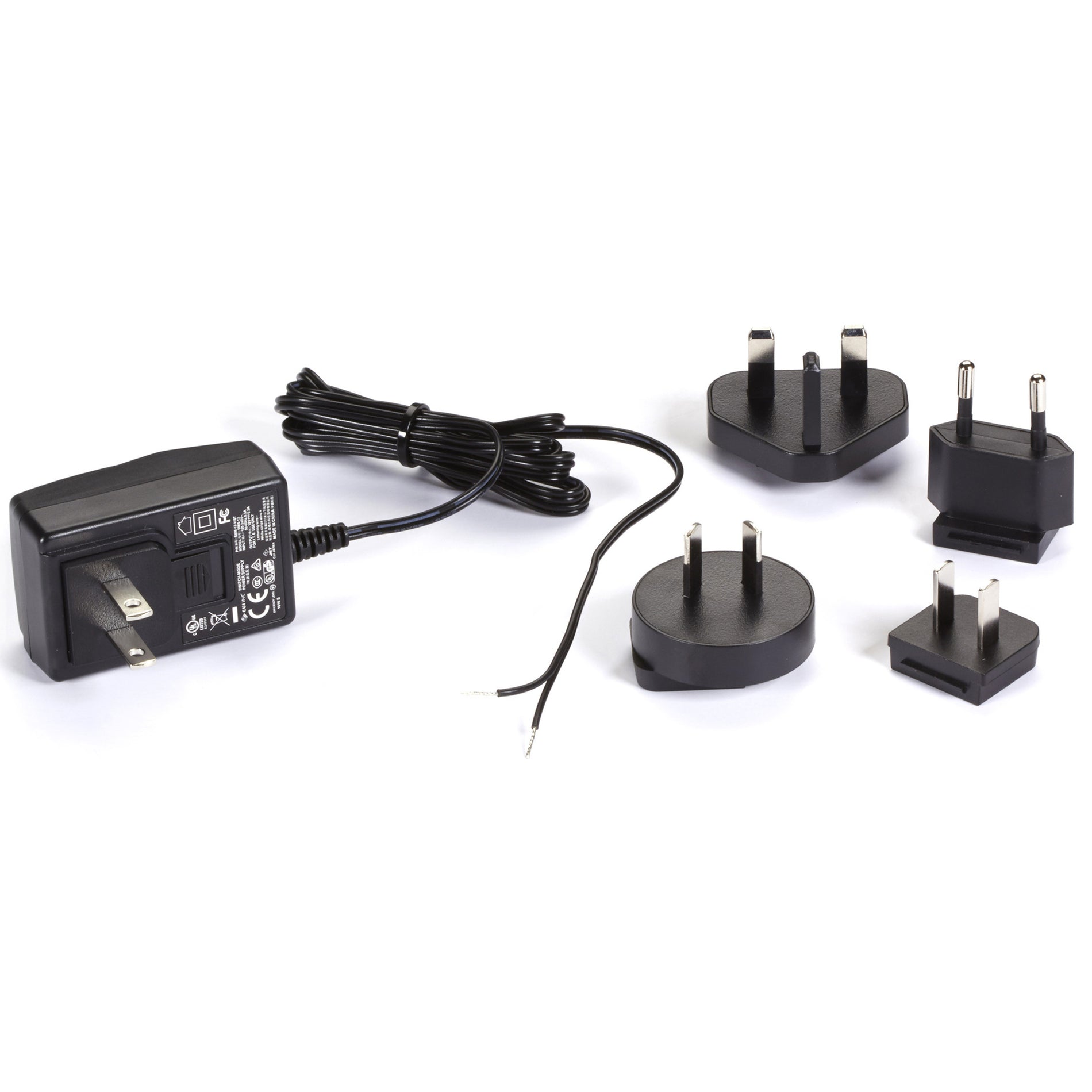 Black Box PS1003-R2 power supply with multiple international power adapter clips displayed on white background-alternate-image1