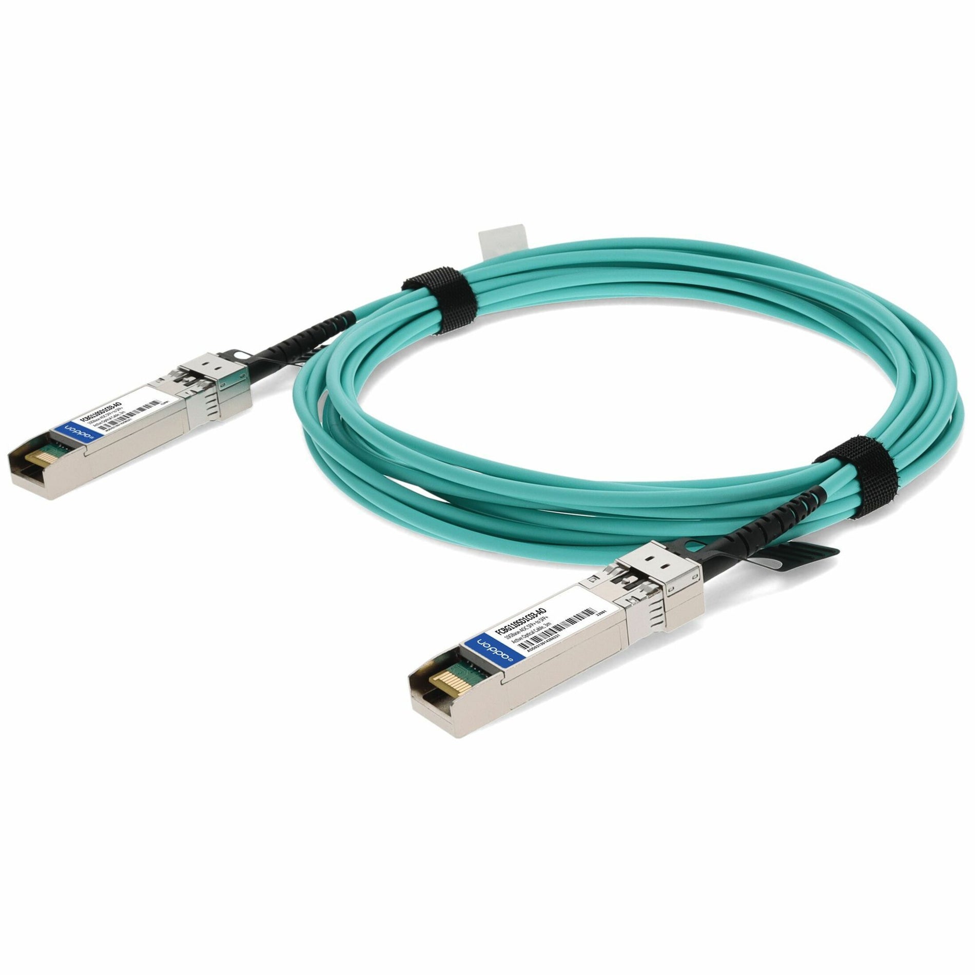 3-meter aqua-colored active optical cable with SFP+ connectors on both ends-alternate-image2