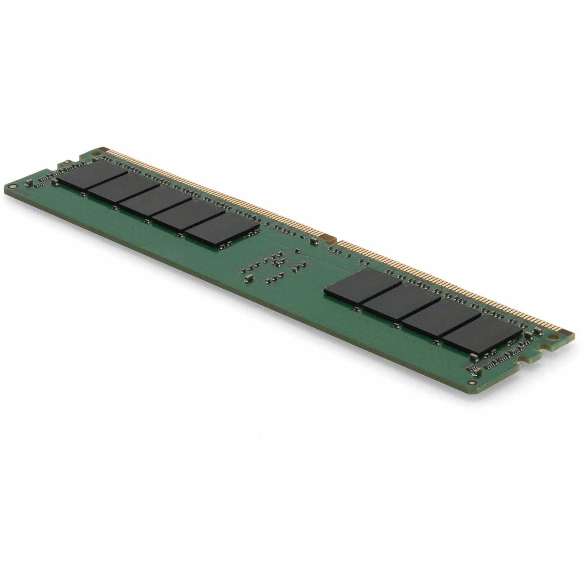 Angled perspective of AddOn DDR4 memory module highlighting thermal design and component spacing-alternate-image3