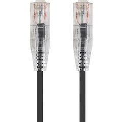 Monoprice SlimRun Cat6 28AWG UTP Network Cable, Snagless Ethernet Patch Cable, Flexible High-Density Design, RJ-45 Male/Male, 1ft Black - 13513 (Lifetime Warranty)