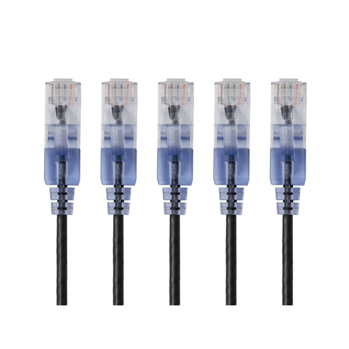 Monoprice SLIM CAT6A CABLE - 5-PACK - 7FT BLACK (15137)