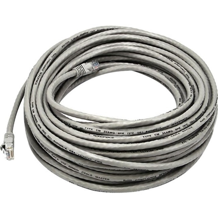 50-foot gray Cat5e ethernet network cable coiled showing full length-alternate-image1