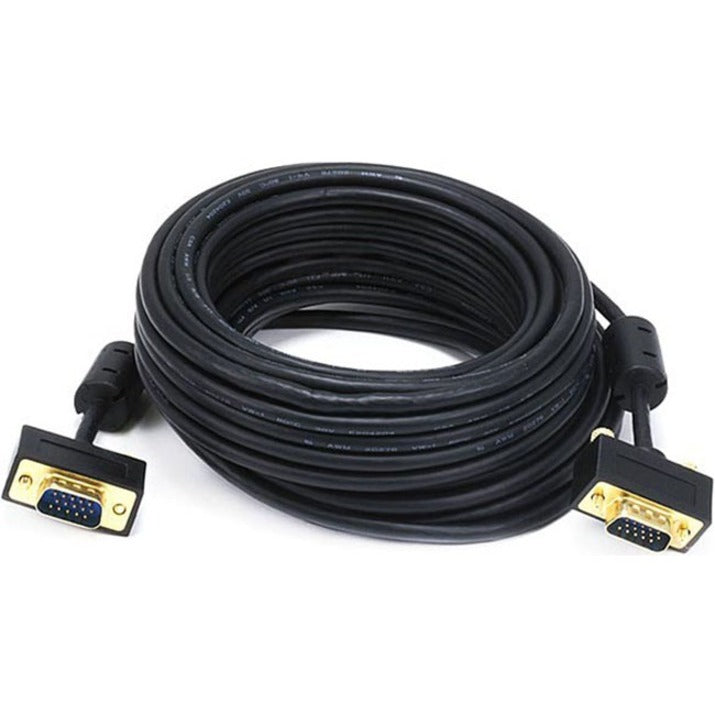 35-foot black VGA cable with gold-plated male HD-15 connectors coiled in circular arrangement-alternate-image1