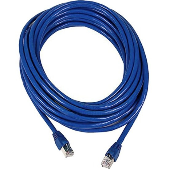 30-foot blue CAT6A ethernet cable coiled showing full length with RJ-45 connectors-alternate-image1