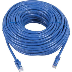 Monoprice Flexboot Cat6 UTP Network Cable, 24AWG Stranded Pure Copper, Snagless Gold-Plated RJ-45 M/M, 550MHz Bandwidth, Blue - 100ft (9794) Lifetime Warranty