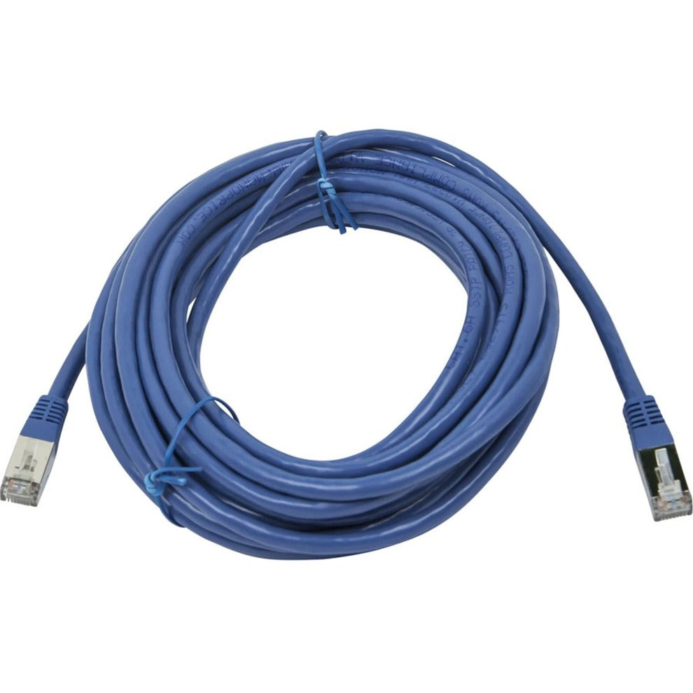 25-foot blue Cat6A STP network cable with RJ-45 connectors coiled in circular pattern-alternate-image1