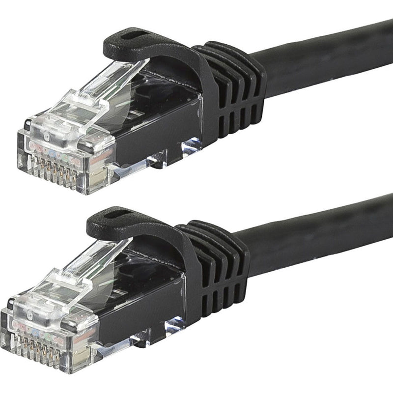 Close-up of RJ-45 connectors showing gold-plated contacts and FLEXboot design