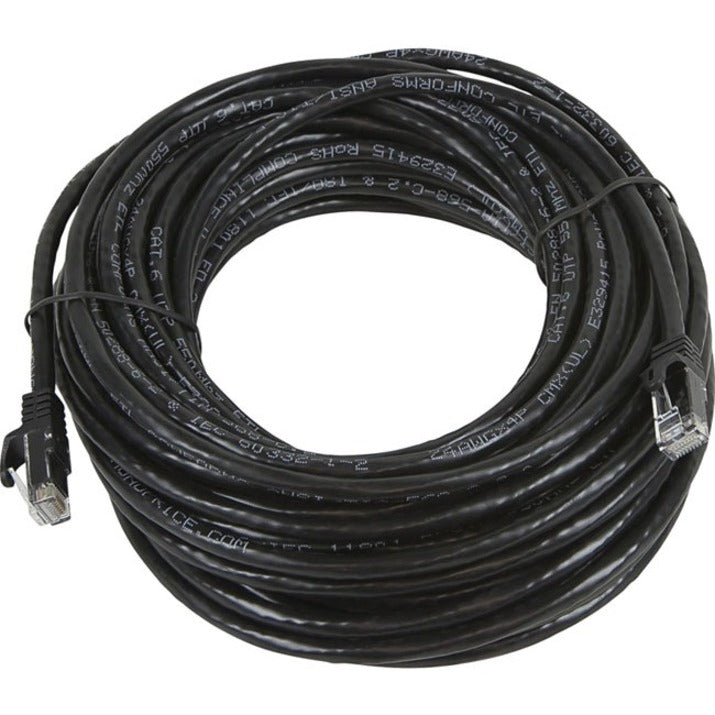 50-foot black Cat5e ethernet cable coiled showing full length and flexibility-alternate-image1