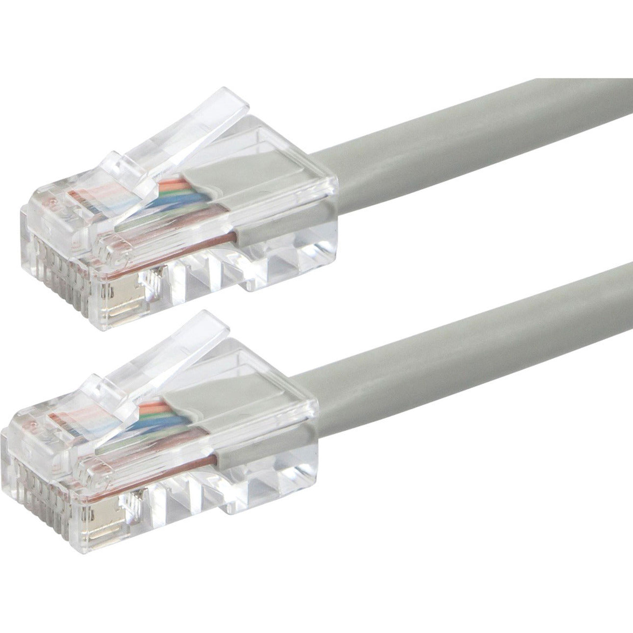 Dual ended view of Cat6 ethernet cable showing matching transparent RJ-45 connectors-alternate-image2