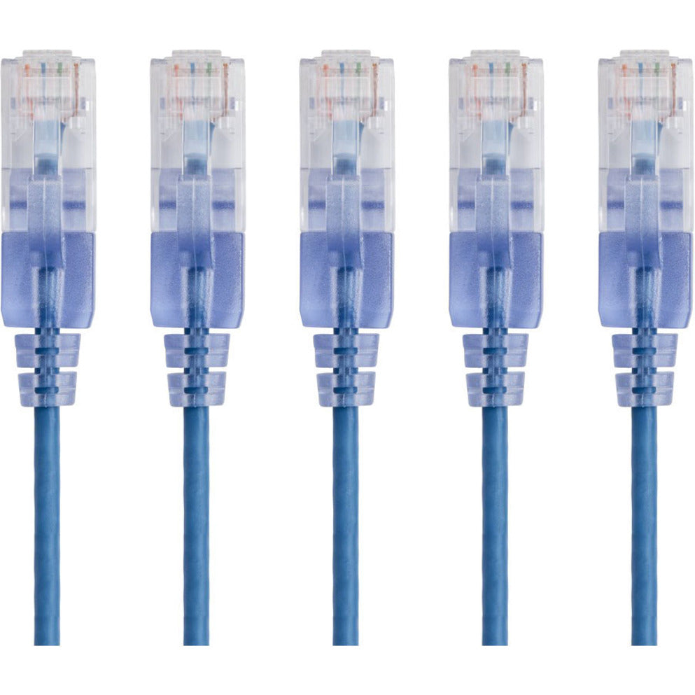 Monoprice SLIM CAT6A PATCH CABLE,5-PACK_14FT BLUE (15146)