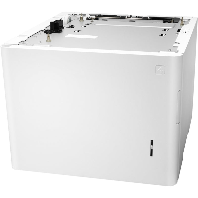 Front angled view of HP LaserJet 2100 Sheet Paper Tray in white showing top loading mechanism and secure mounting points