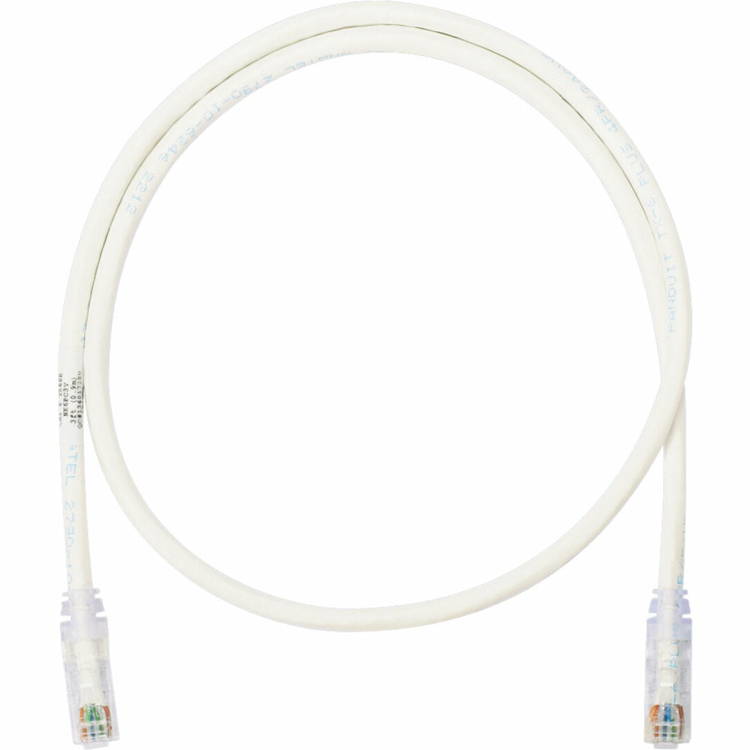 Panduit NetKey Category 6 UTP patch cable in off-white color with RJ-45 connectors-alternate-image2