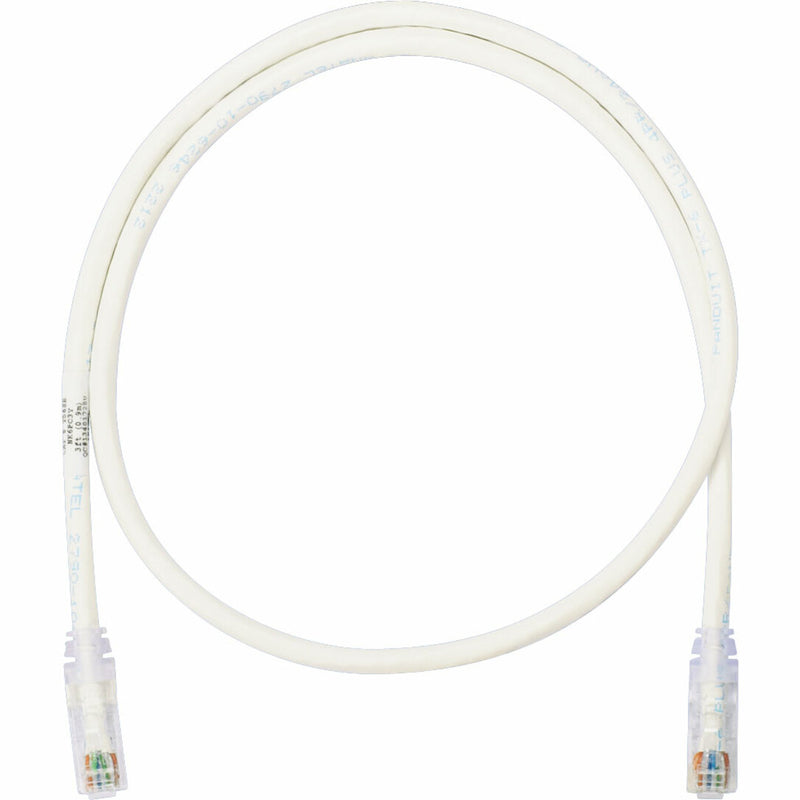 1-foot white Cat.6 UTP patch cable with RJ-45 connectors on both ends