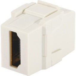 Panduit NetKey HDMI female-to-female coupler module in off-white showing both connection ports-alternate-image1