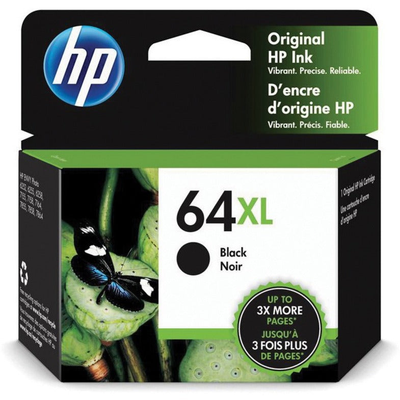 HP 64XL Original High Yield Inkjet Ink Cartridge - Black - 1 Each (N9J92AN#140)