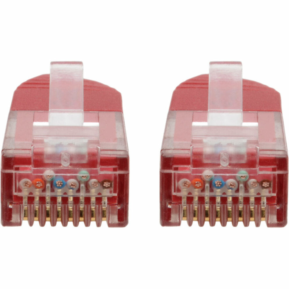 Detailed view of Cat6 RJ45 connector pins showing color-coded wiring arrangement-alternate-image2