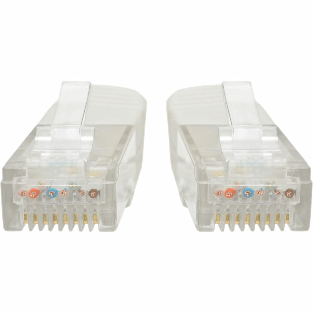 Detailed view of Cat6 cable RJ-45 connector pins showing color-coded wiring arrangement-alternate-image2