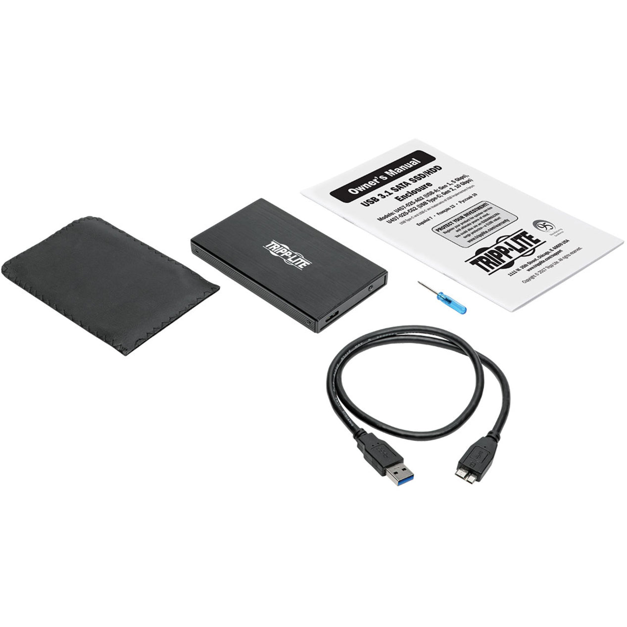 Tripp Lite 由伊顿 USB3.1 GEN1 SATA SSD/HDD USB-A 外壳 (U457-025-AG2)