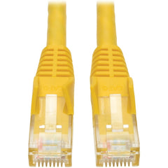 Tripp Lite by Eaton Cat6 Gigabit Network Cable, 35ft Snagless Molded Patch Cable, Gold-Plated RJ45 M/M Connectors, 10Gbps Data Transfer, Yellow, Strain Relief, Damage Resistant - N201-035-YW (Lifetime Warranty)