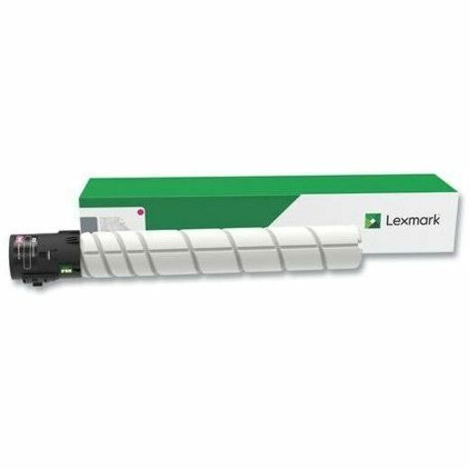 Lexmark 76C00M0 original magenta toner cartridge with white housing and green packaging