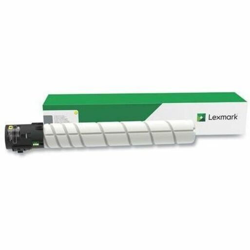 Lexmark 76C00Y0 original yellow toner cartridge with white housing and black end-cap